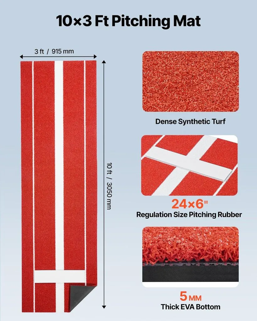 Monticule de lancer de baseball portable 305 cm pour usage intérieur