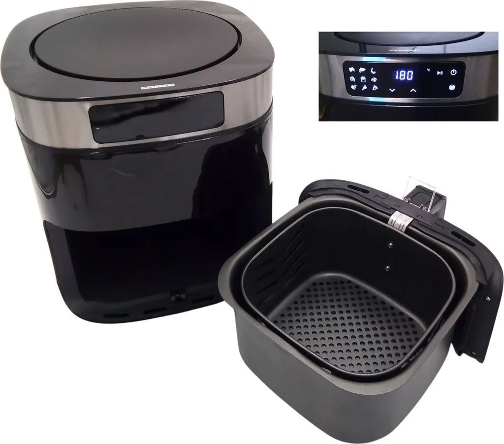 Friteuse sans huile à écran LED - Robot de cuisson multifonction noir
