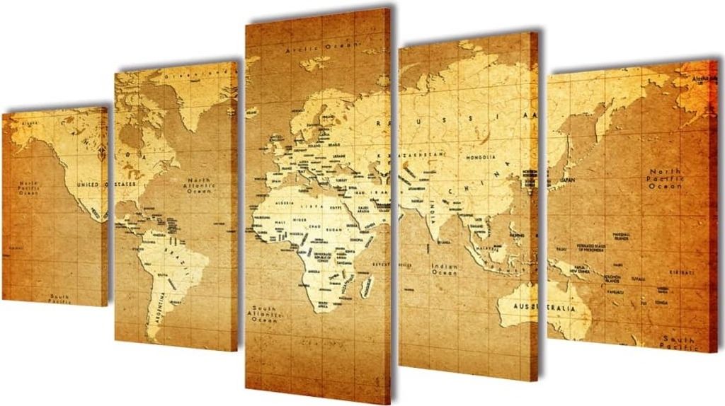 "SALE 2026"Bilder Dekoration Set Weltkarte 200x100cm Promotion994097 - Leinwandbilder