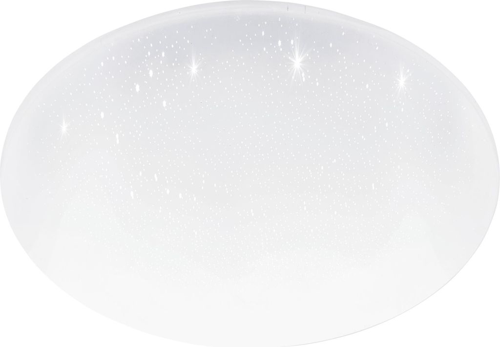 A white, oval-shaped ceiling light with a glittery or crystal-like effect.