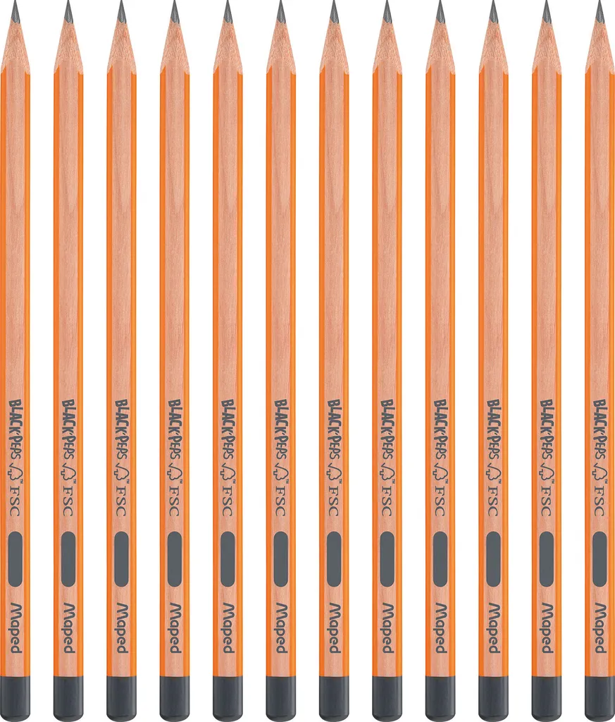 Crayons HB Maped Black'Peps : Fini les Mines Cassées avec ce Lot 12