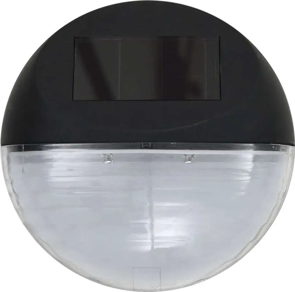 Applique solaire LED ronde pour mur extérieur - Lot de 24 balises noires