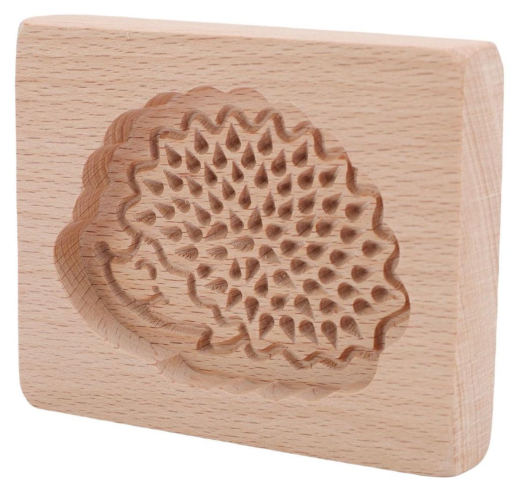 Geschnitzte Lebkuchen-Keksform aus Holz, Kekse, Schokoladenpresse, 3D-Back-Igel-Stempelform