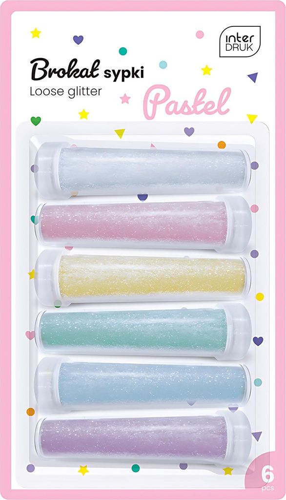 Interdruk Loser Glitter/Glitzer 6x7g Pastellfarben Produktbild 