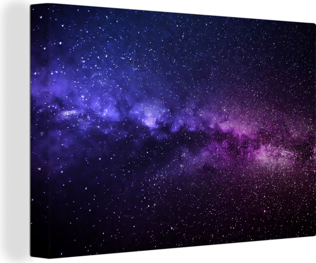 OneMillionCanvasses - Leinwandbilder - 150x100 cm, Sternenhimmel - Nacht - Weltraum, Wandbilder Kunstdruck Wanddekoration - Foto auf Leinwand - G...