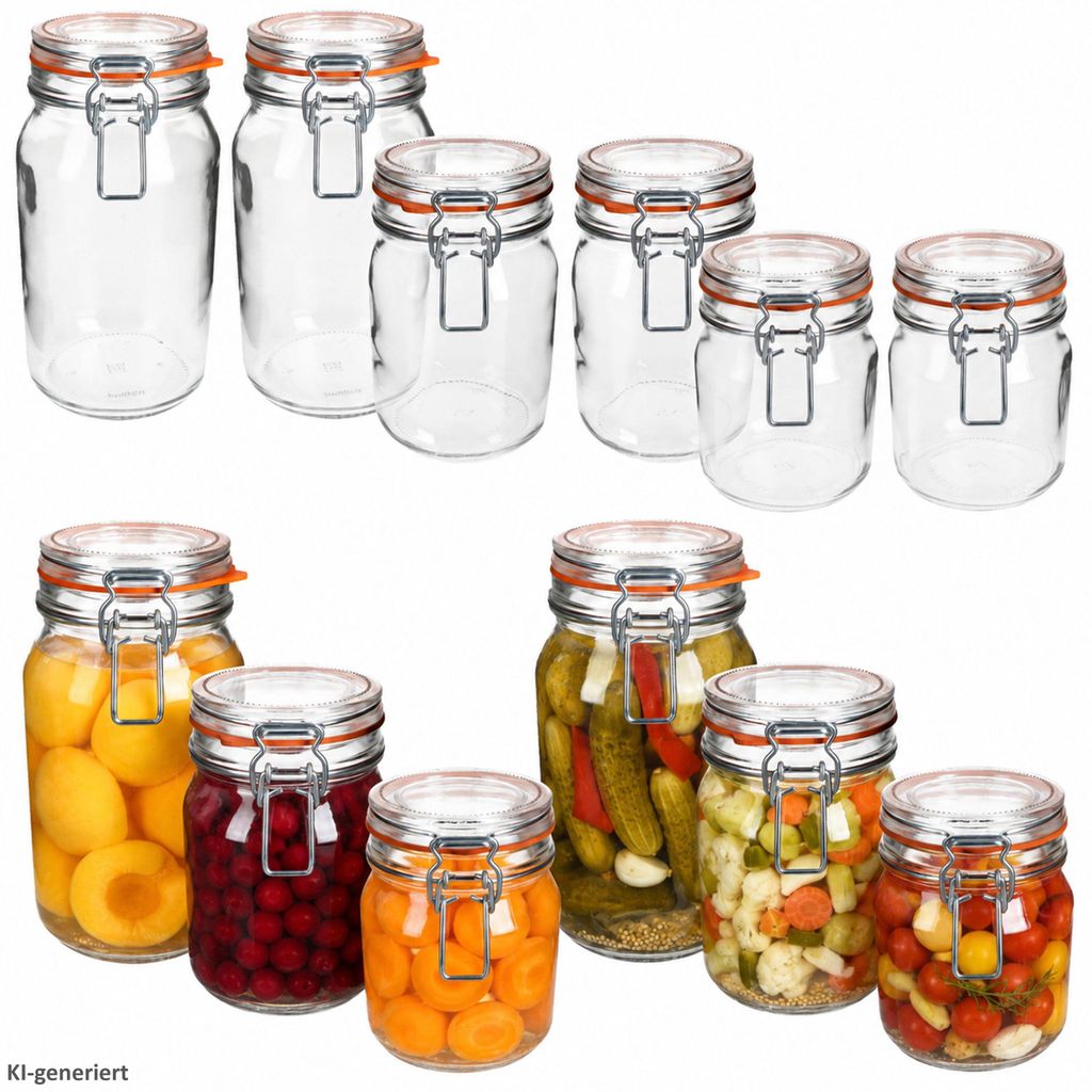 12er Set Odin Einmachglas 1,5L 1L 0,75L Bügelverschluss Vorratsglas