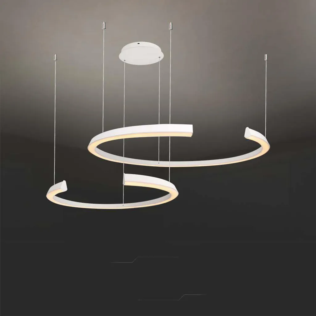 Suspension LED dimmable TRIAC métal blanc 118 cm éclairage modulable - 4
