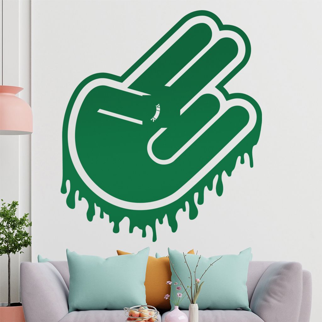 KIWISTAR Shocker Hand - Gruß Freunde Wandtattoo in 6 Größen - Wandaufkleber Wall Sticker - Dekoration, Küche, Wohnzimmer, Schlafzimmer, Badezimmer
