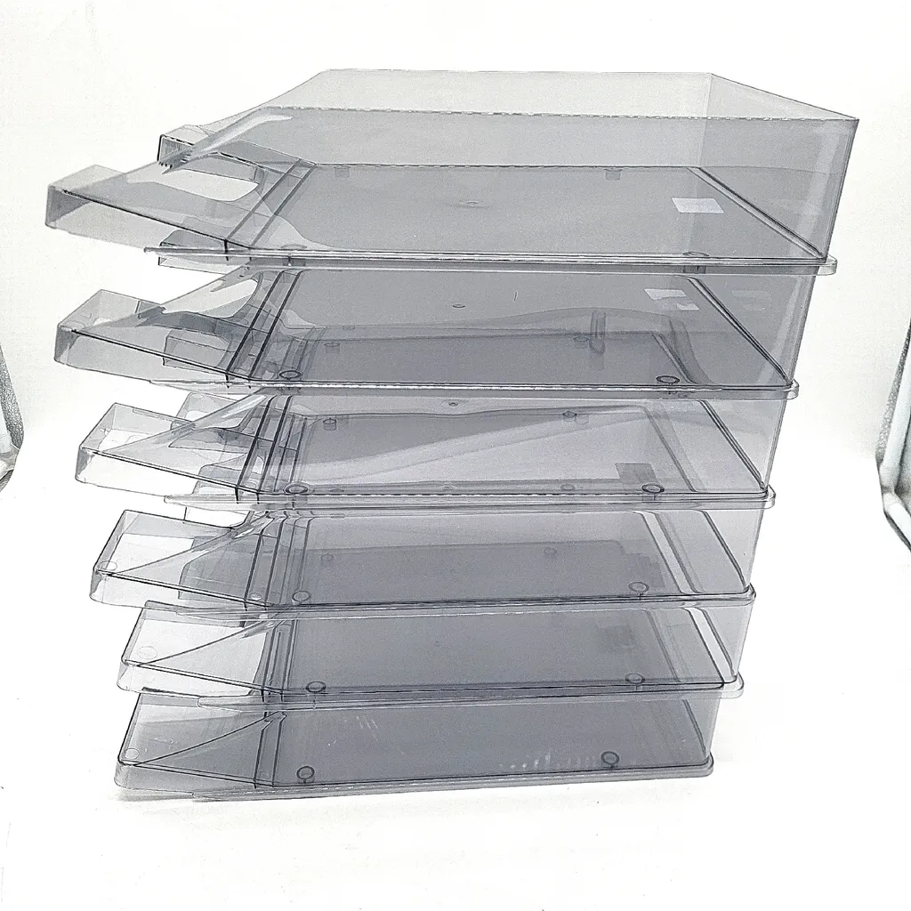 Bannette de bureau A4 Grise Translucide - Lot de 6 range-documents DIY - 4
