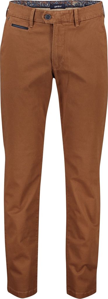 Gardeur Baumwollhose braun einfarbig normale Passform
