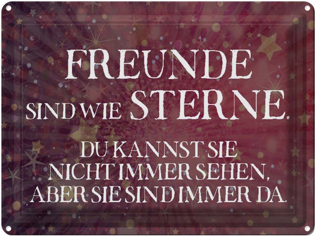 vianmo Blechschild 30x40 cm Freunde sind wie Sterne Spruch Zitat