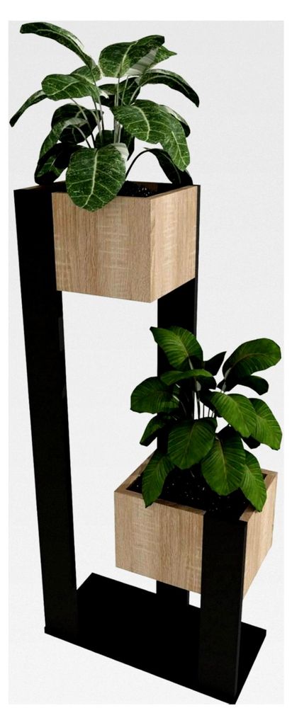 Blumenständer für Innen | Pflanzenständer aus hochwertigem Holzwerkstoff H98 x L48,5 x B22,8 cm | Blumenkasten ohne Einsatz | Pflanzenkasten/Pfl...