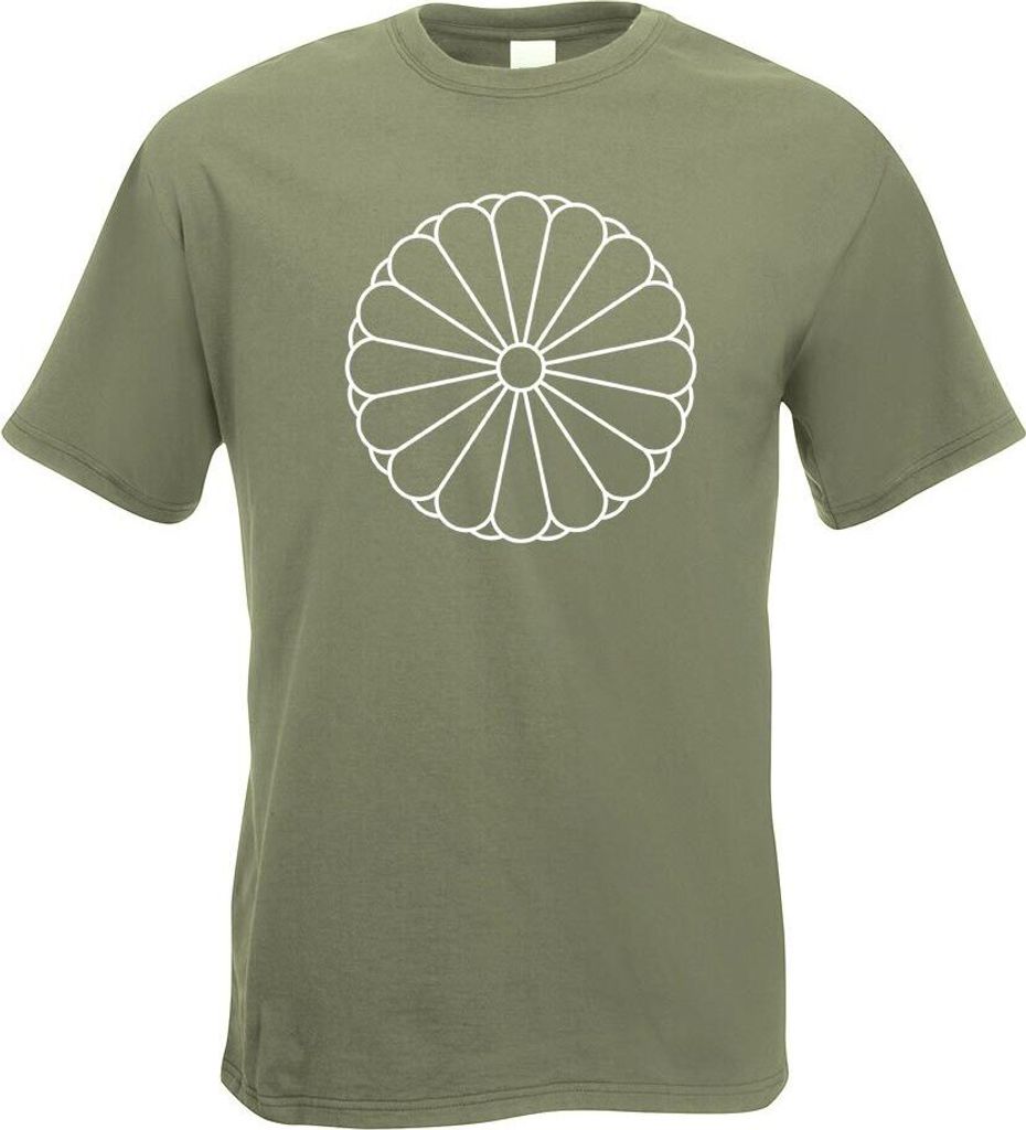 Kiwistar - T-Shirt - Olive - Japan Wappen Motiv Bedruckt Funshirt Design Print - mit Motiv Bedruckt - Funshirt Design - Sport - Freizeit - Herren -...