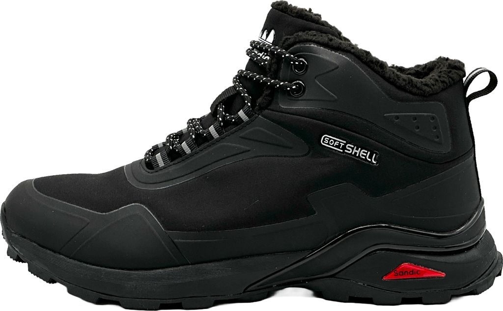 Nowalnd Damen Herren Stiefel Boots Softshell Outdoorschuhe gefüttert Wanderstiefel,Schwarz,46