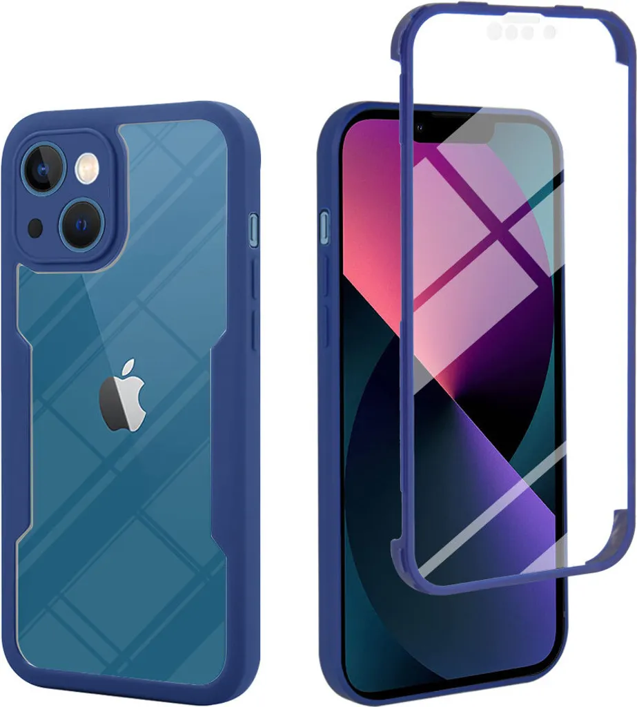 Migliore Custodia iPhone 14 Plus Blu - Protezione Display 360