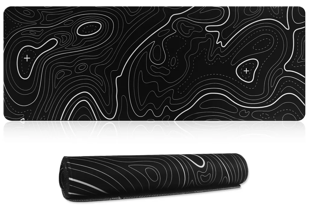 Tapis de souris gaming XXL antidérapant en caoutchouc noir 80x30 cm