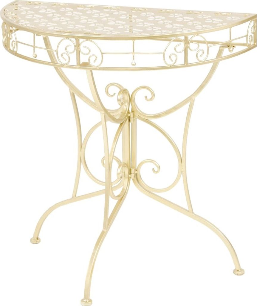 Beistelltisch Vintage-Stil Halbrund Metall 72 x 36 x 74 cm Gold