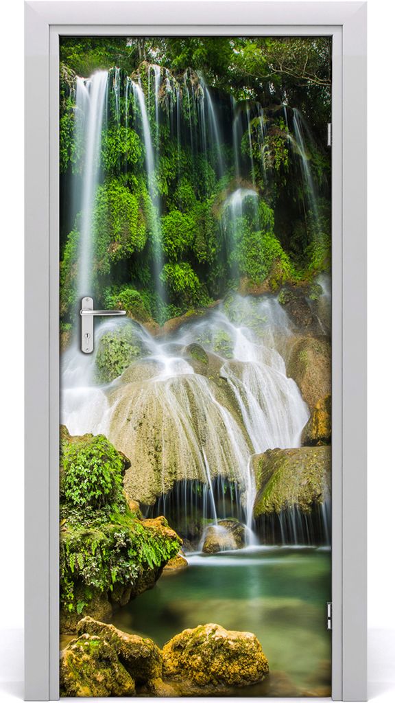 Tulup Türaufkleber 85x205 cm Dekorative Aufkleber Selbstklebend Wasserdichte Tapete Abnehmbar Schlafzimmer Wohnzimmer Wohnkultur - Wasserfall im D...
