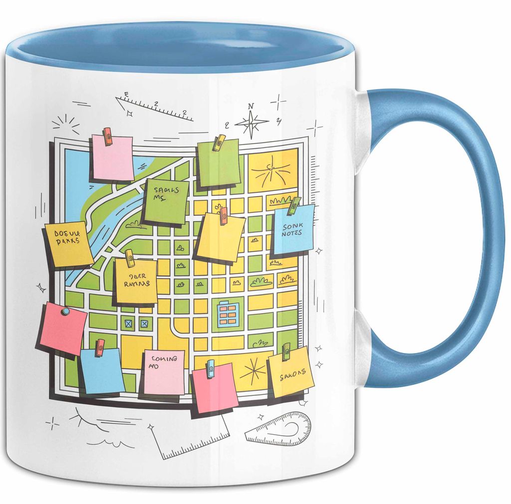 Stadtplaner Tasse Geschenk Lustige Geschenkidee Spruch Für Stadt Denker (Blau)