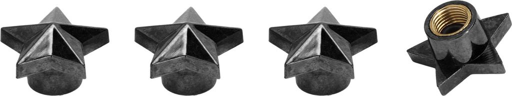 Reifenventilkappen 21x14MM Autoreifenventilkappe Kunststoff Kupfer Schwarz Sternfürm für Auto Fahrrad Motorrad LKW Anti-Crash-Reifenventilabdecku...