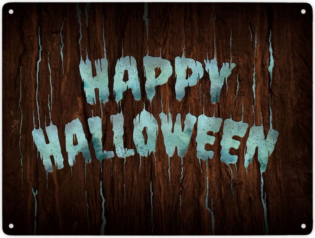 Happy Halloween Metallschild XXL Schild Blechschild Aluminiumschild