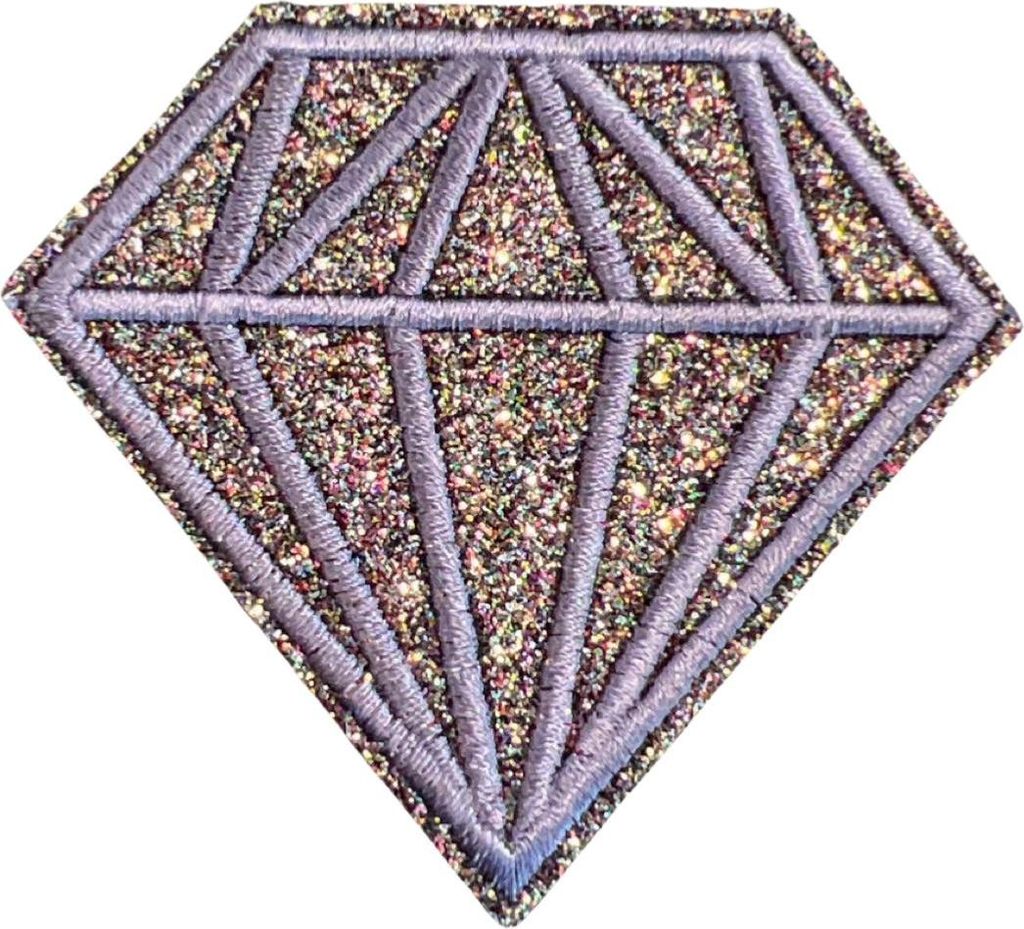 Diamant-Glitzer-Emblem-Aufnäher zum Aufbügeln, Lila, Flieder