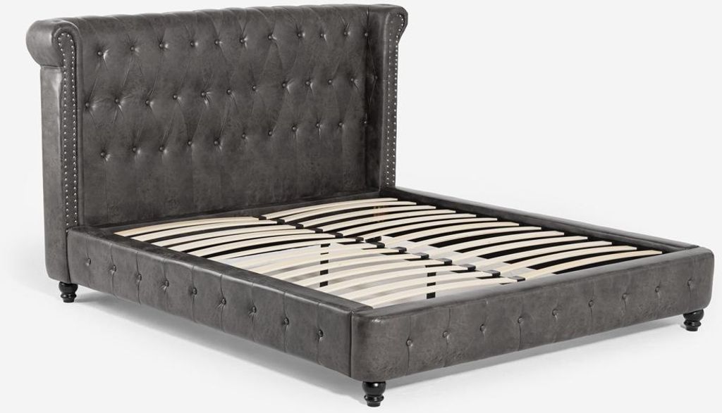 Letto matrimoniale Chesterfield 160x190cm in ecopelle Chur Immagine del prodotto 