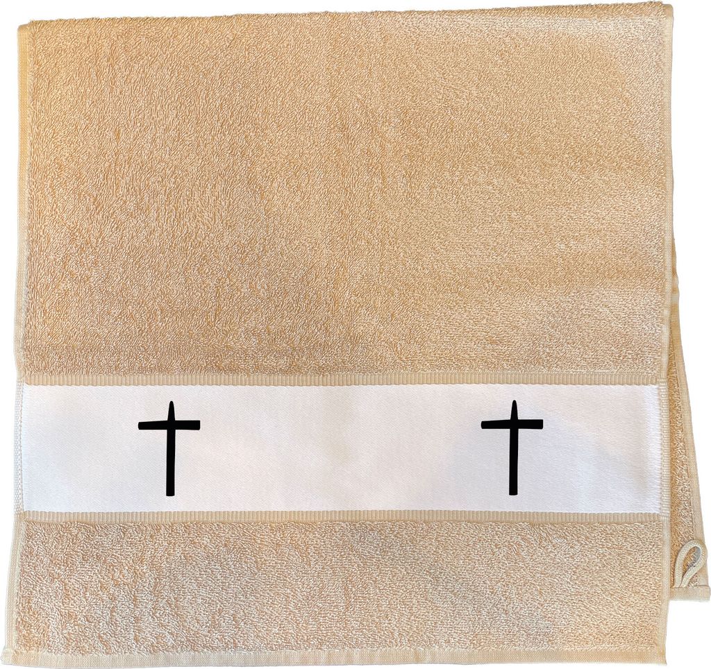 Huuraa Handtuch Kreuz Christentum 50x100cm Sand Baumwolle Handtuch Geschenkidee