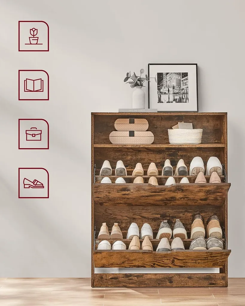 Meuble à Chaussures 3 Étages Blanc avec Compartiment Ouvert Polyvalent - 2