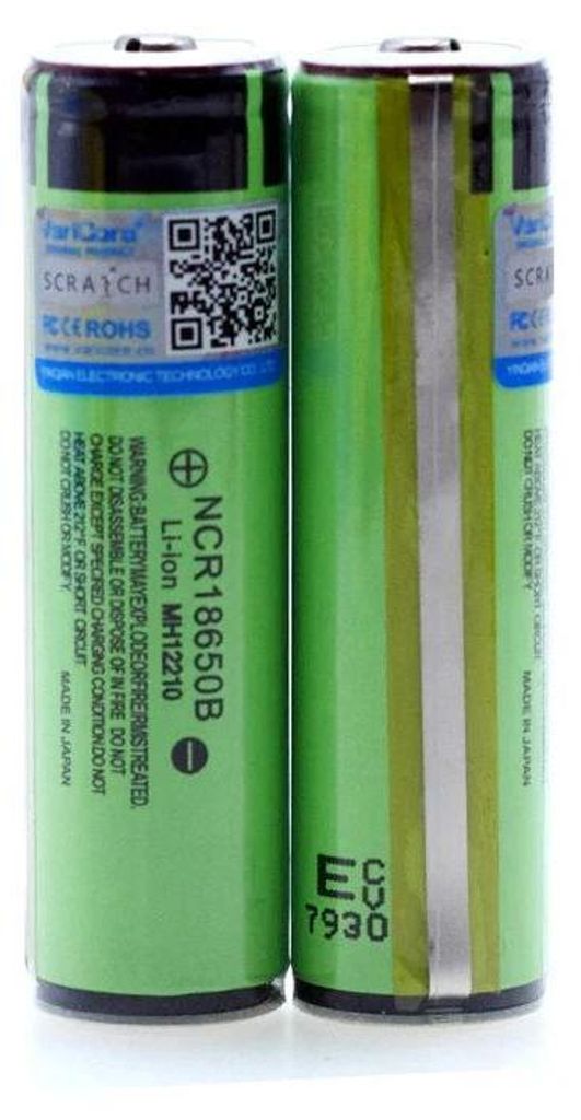 18650 Lithium Ionen Akku - NCR18650B wiederaufladbar - 3,7 V 3400 mAh - Mit PCB Schutzschaltung - 69 x 19,5 mm - 4er Pack