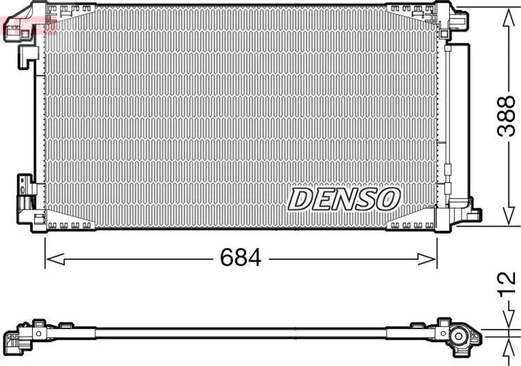 Condenseur DENSO DCN50119 Haute Performance avec Déshydrateur TOYOTA C-HR