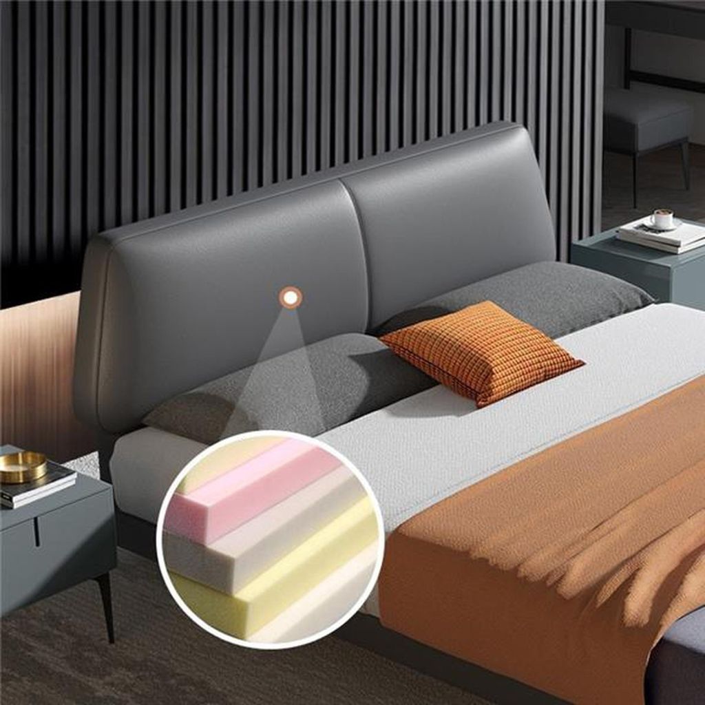 Design Luxus Doppel Hotel Betten Ehe Leder Luxus Schlafzimmer Bett Polster Neu