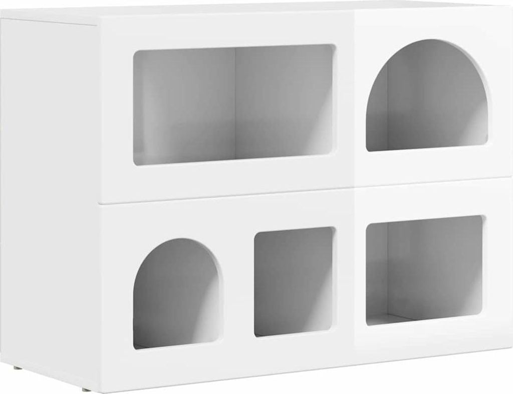Sideboard Hochglanz Weiß 80,5 x 35 x 59 cm Holzwerkstoff