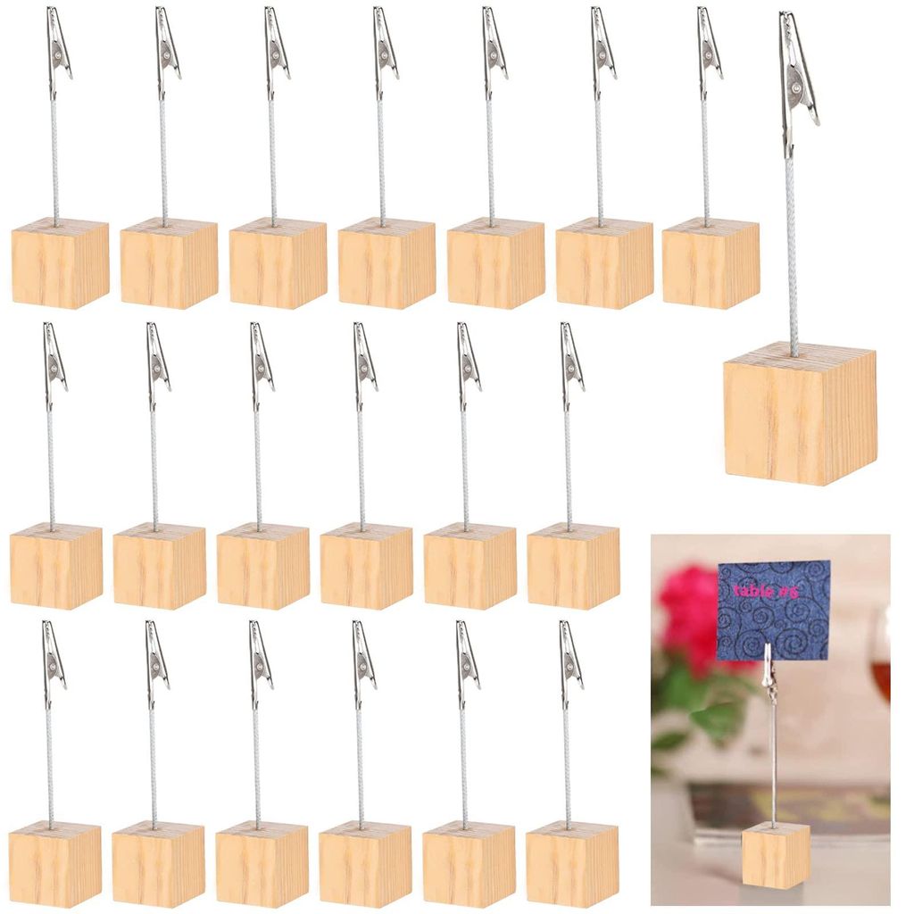 Sinzua Fotohalter mit Clips - Tischkartenhalter mit Clips für kleine Fotos, Karten und Notizen - Postkartenhalter mit Clips für Hochzeiten, Heimd...