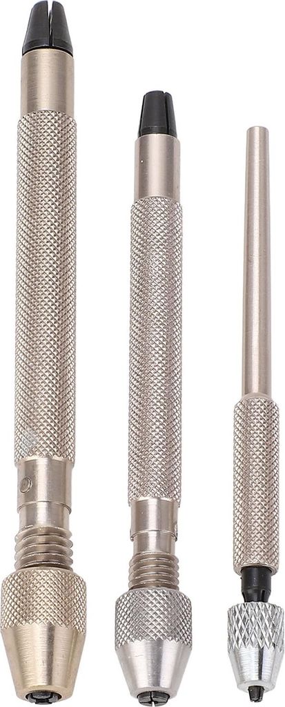 3-teiliges Handbohrer-Set mit Pin-Vise-Bohrern aus Aluminiumlegierung, rutschfestes Handbohrer-Set, Uhrenreparaturwerkzeug