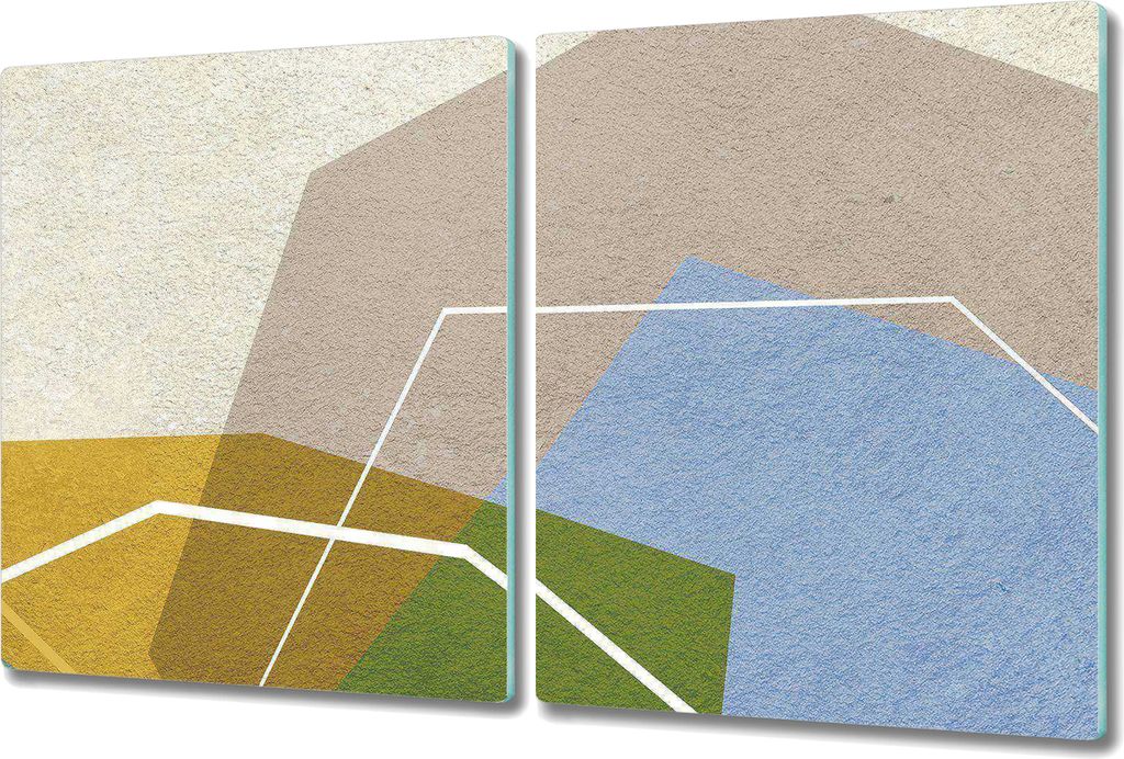 Glas-Herdabdeckplatte Glaskeramikkochfeld-Abdeckung - 2x 40x52 cm - Fallende Blätter auf Streifen