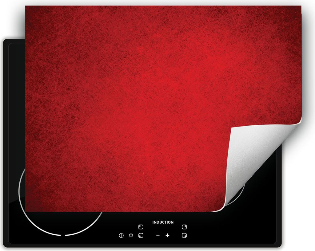 DarHaus Herdabdeckplatte 70x52 cm Anti Rutsch Matte Aufrollbar, Rot