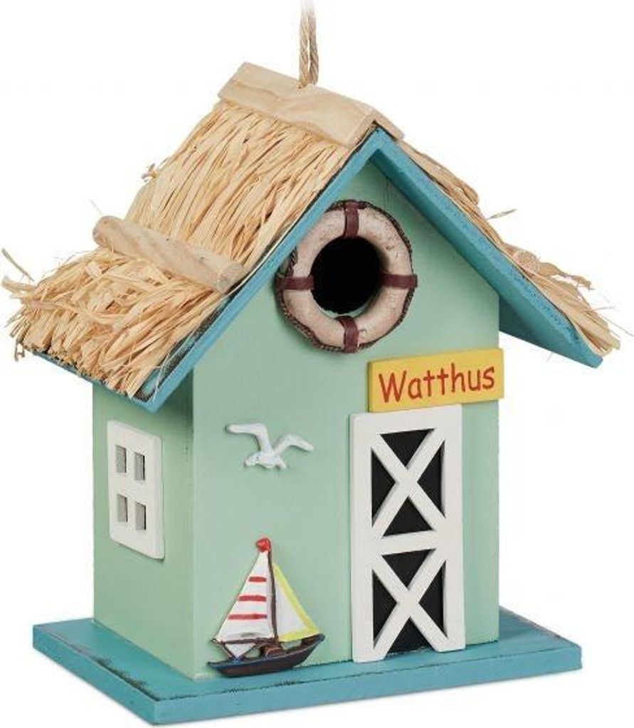 Dekoratives Vogelhaus im Strandhausstil