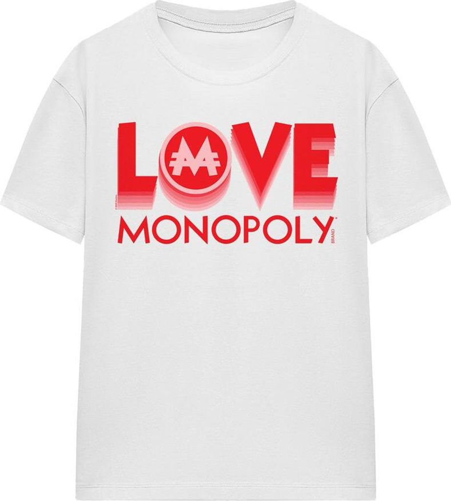 Monopoly - "Love" T-Shirt für Herren/Damen Uni TV19251 (L) (Weiß)