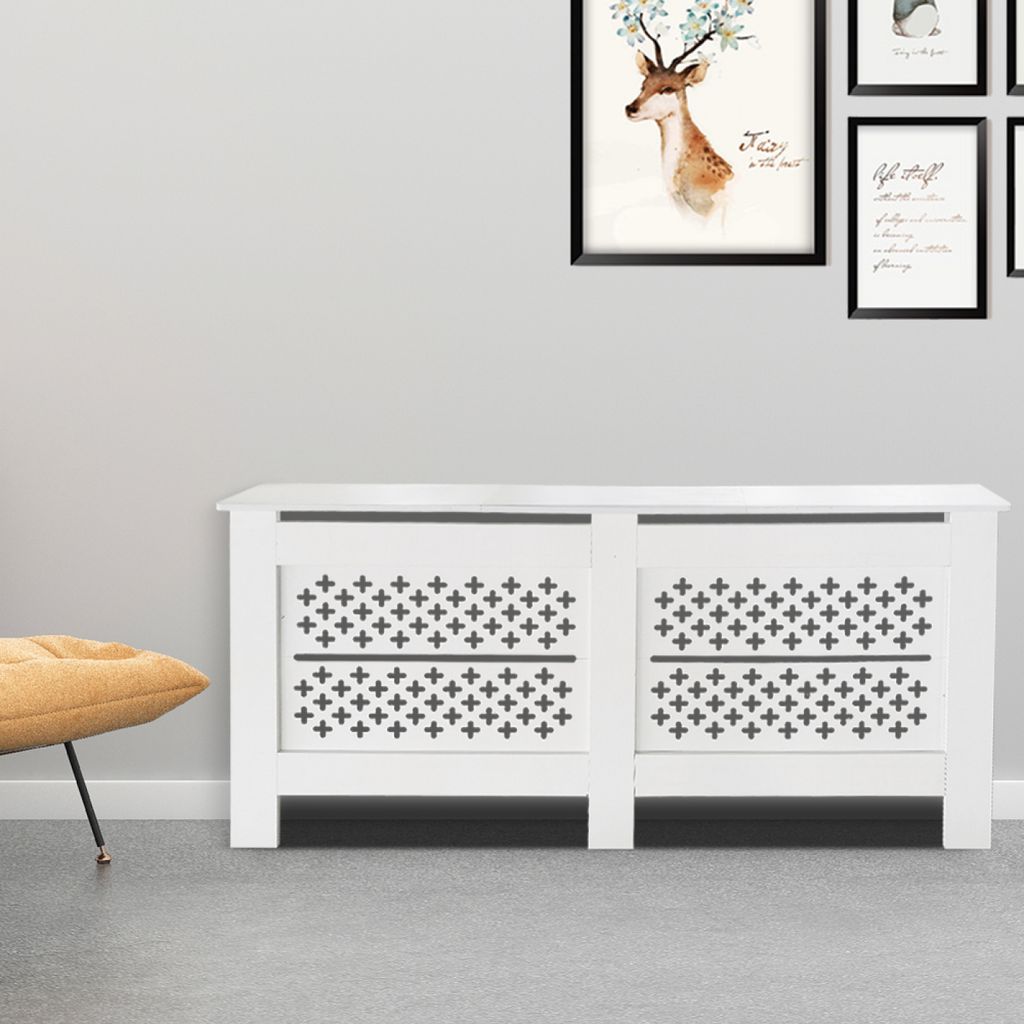 VDD Elegante Heizkörperverkleidung - Heizkörperverkleidung - Weiß Heizkörperverkleidung - 172 cm x 82 cm