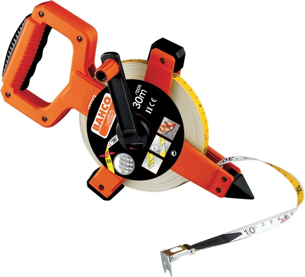 Bahco TK14809 Décamètre à Ruban Fibre de Verre 30m Open Reel Robuste