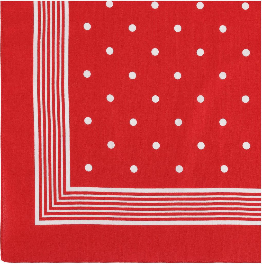 modAS Uni Vierecktuch ca. 70 x 70 cm bedruckt oder uni - Tuch als modisches Accessoires in Rot mit Punkte