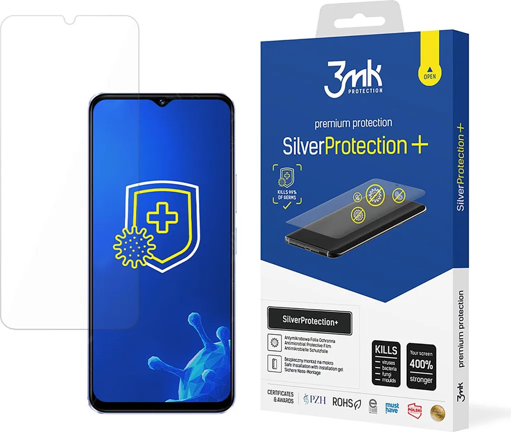 Pellicola Vivo Y37 5G 3Mk SilverProtection+: Antibatterica e Resistente