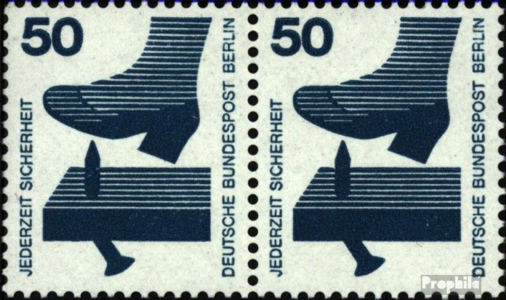 Briefmarken Berlin (West) 1971 Mi 408A wP waagerechtes Paar postfrisch Unfallverhütung