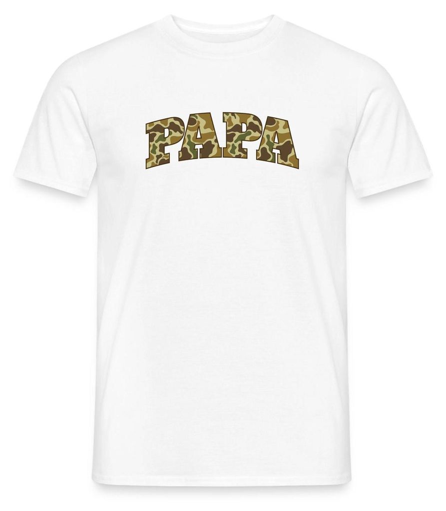 Spreadshirt Papa | Camouflage Muster Vater Männer T-Shirt, 4XL, Weiß