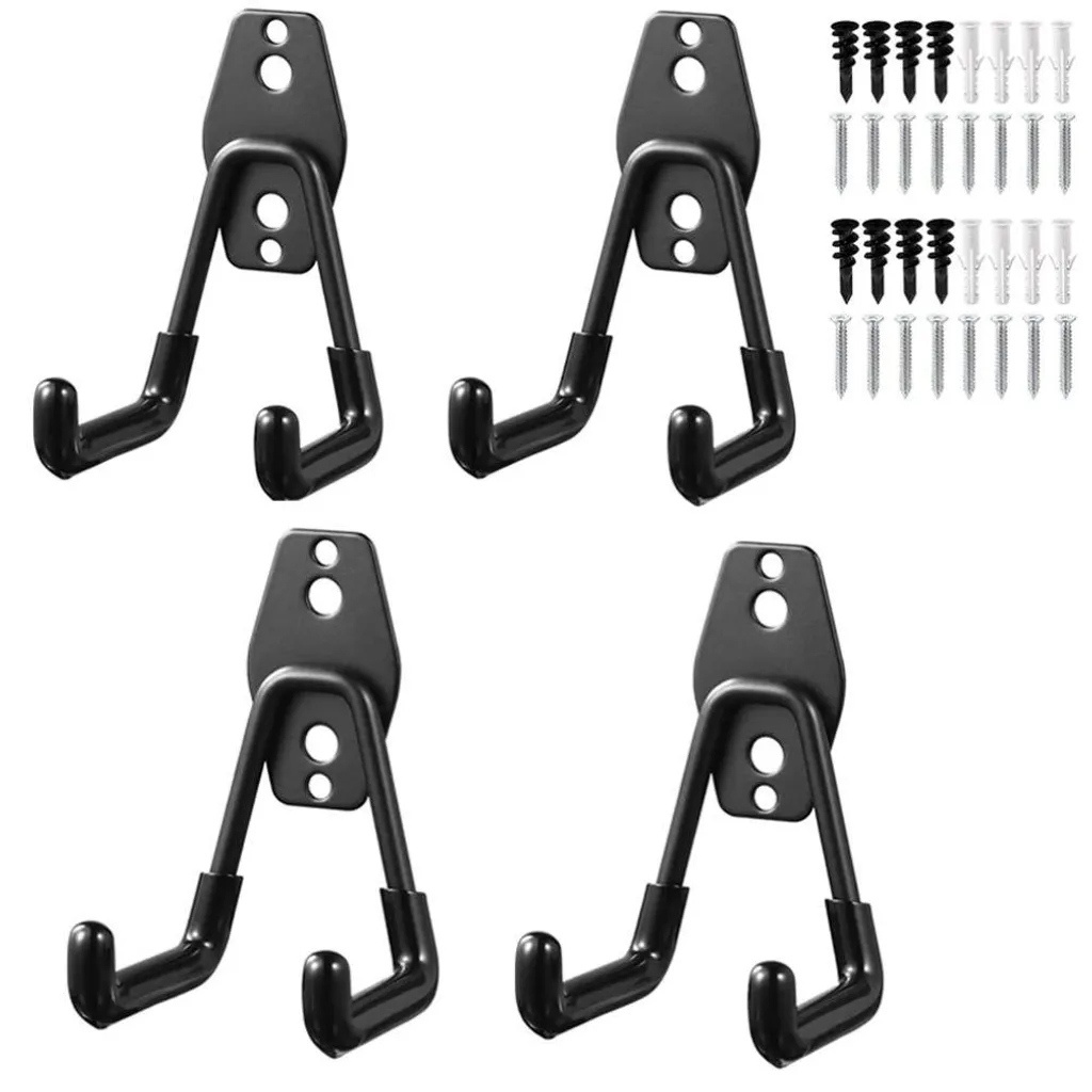 Fixation murale garage : lot de 4 crochets anti-encombrement robustes