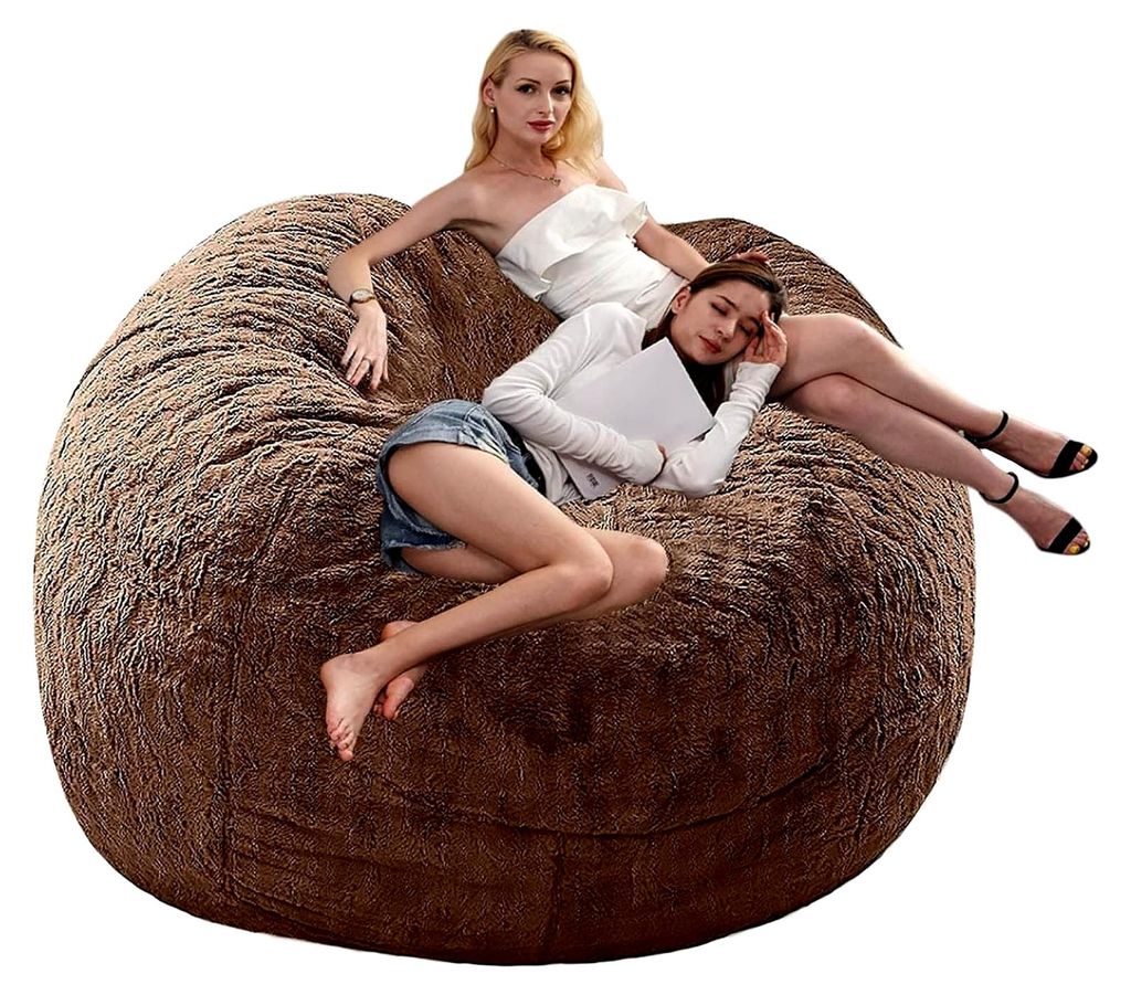 Sitzsack mit flauschigem Bezug, maschinenwaschbar, große Größe, Sofa und Liegefläche