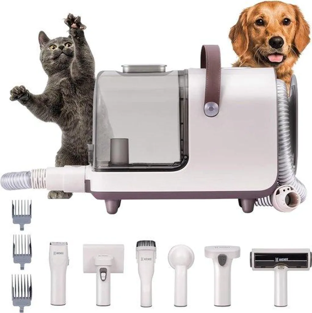 Aspirateur poils de chien pour maison et voiture 12000 Pa blanc-gris