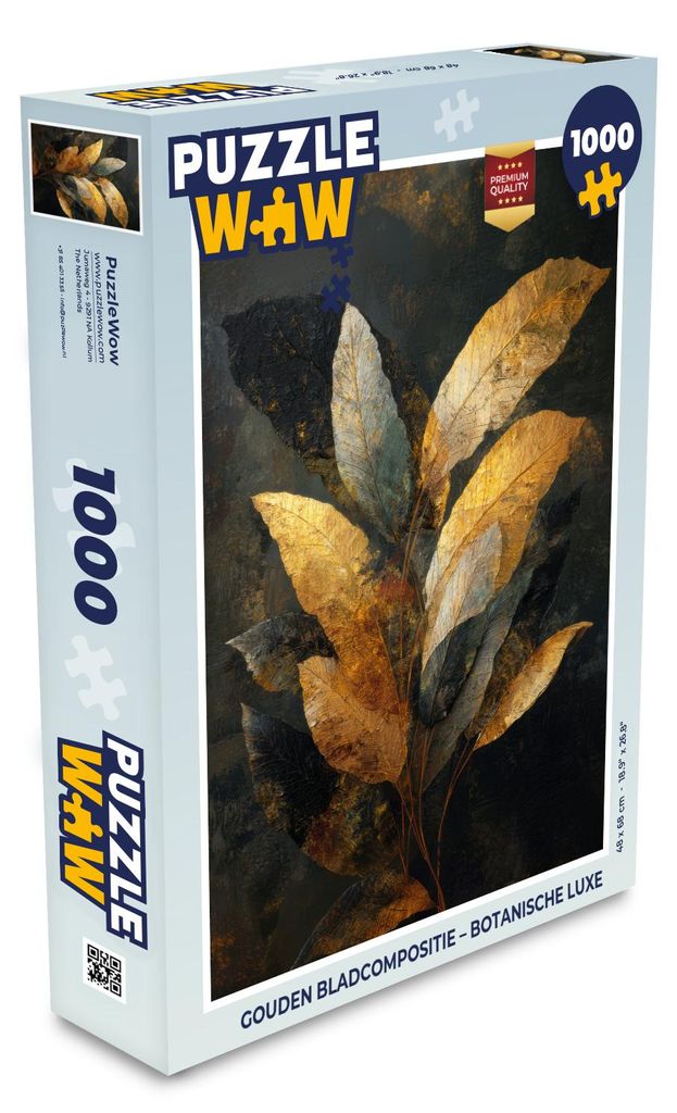 OnlyWow Puzzle 1000 Teile Golden Leaf Komposition - Botanical Luxury - Spielzeug - Alt und Jung - Spiele - Puzzeln