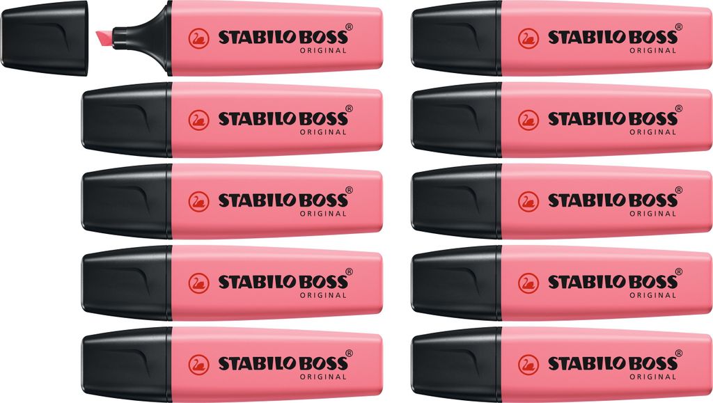 Textmarker - STABILO BOSS ORIGINAL Pastel - 10er Pack - Kirschblütenrosa